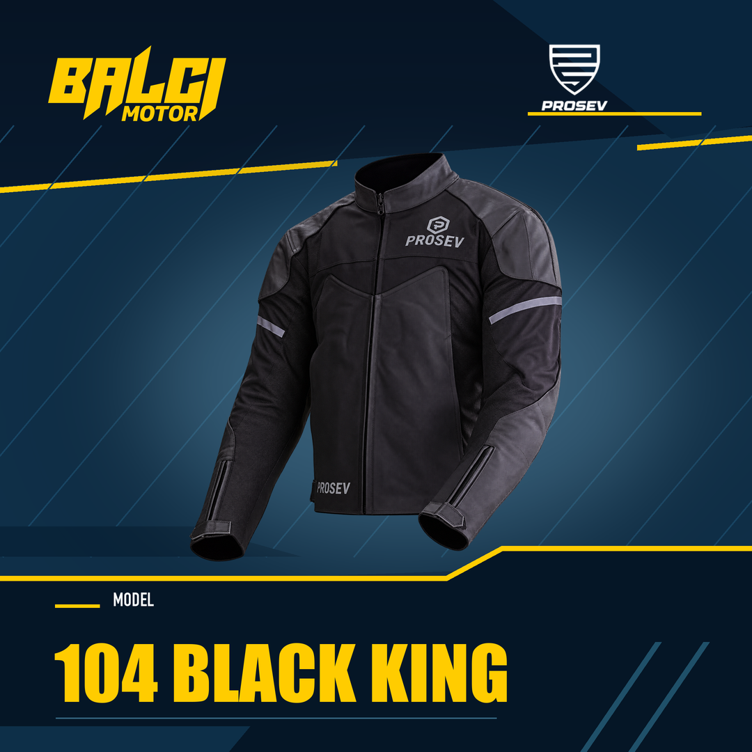 PROSEV 104 BLACK KING Siyah motosiklet montu