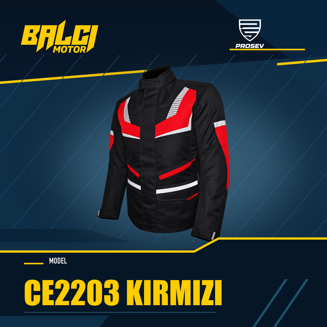 PROSEV CE2203 Kırmızı motosiklet montu