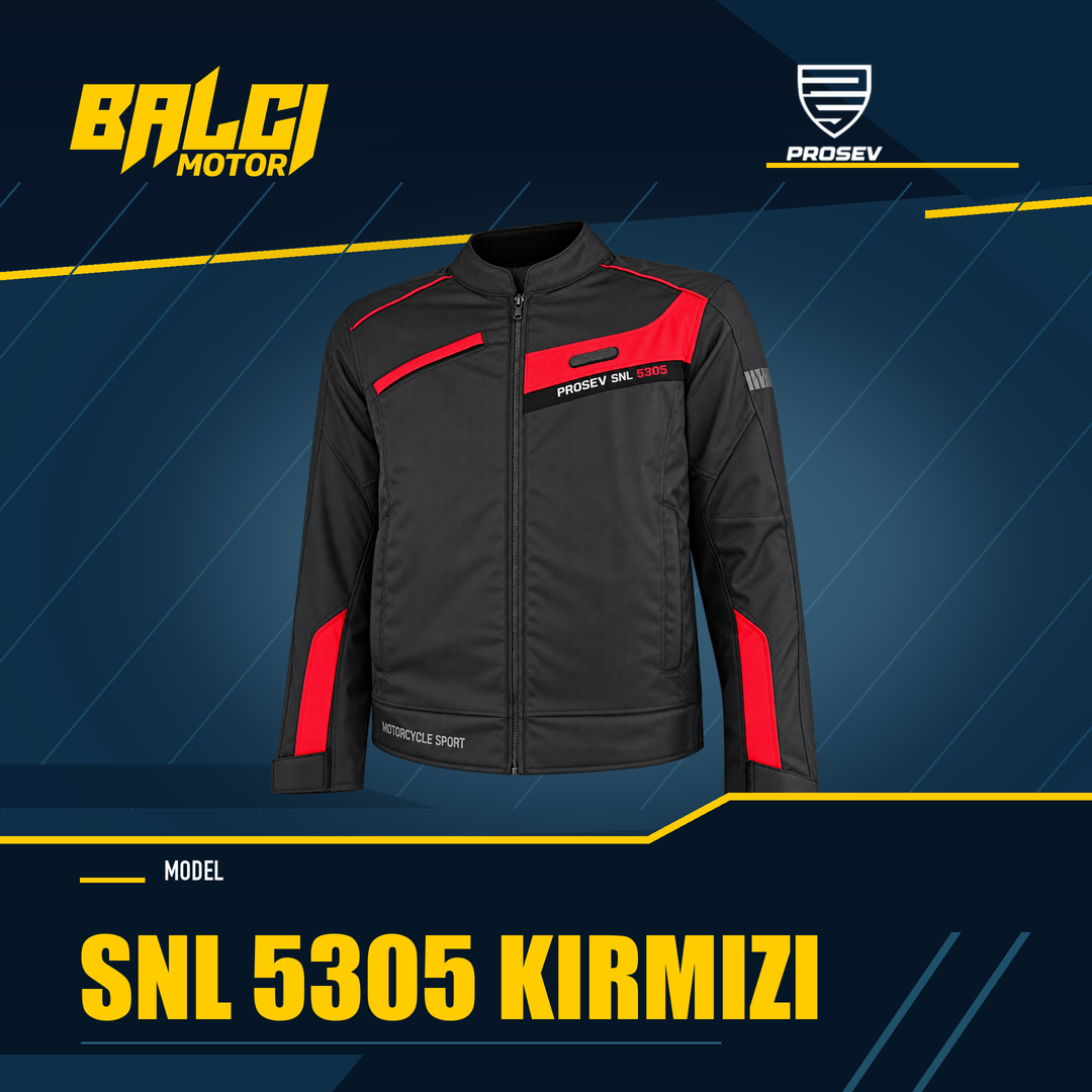 PROSEV SNL 5305 Siyah / kırmızı motosiklet montu