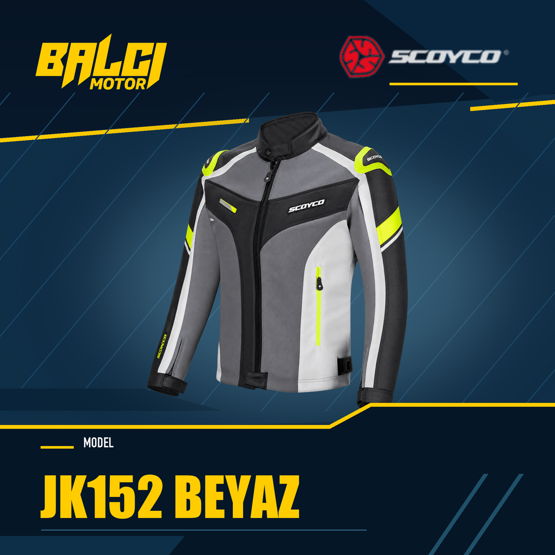 SCOYCO JK152 Beyaz motosiklet montu